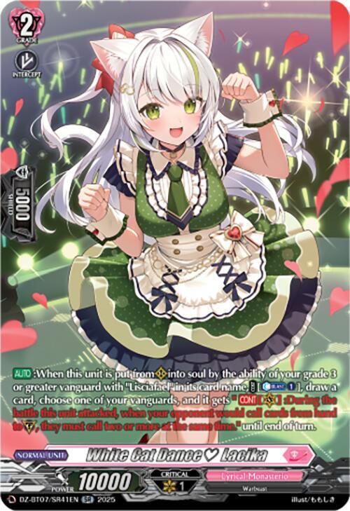 White Cat Dance Lacika Card Front