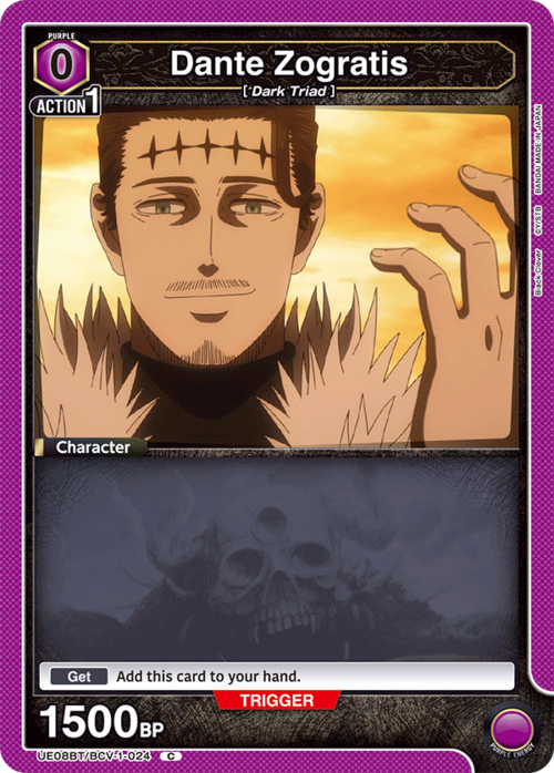 Dante Zogratis Card Front