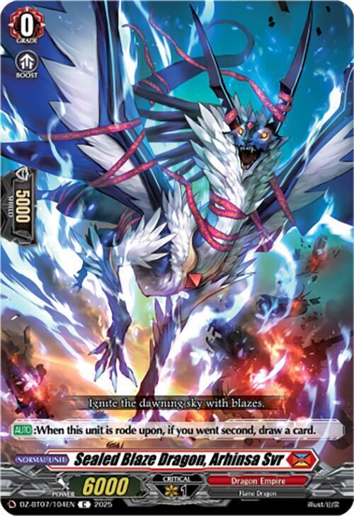 Sealed Blaze Dragon, Arhinsa Svr Card Front