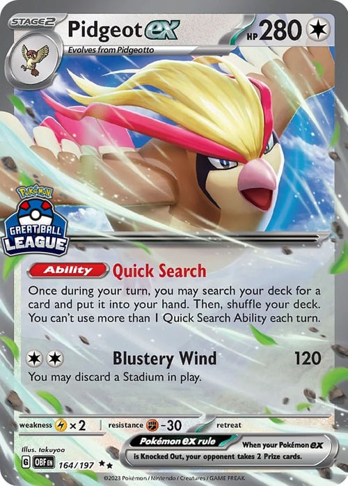 Pidgeot ex Card Front