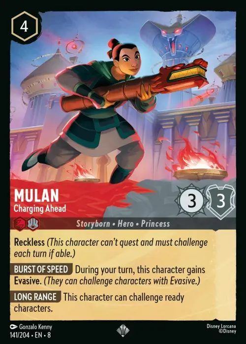 Mulan - Charging Ahead Card Front