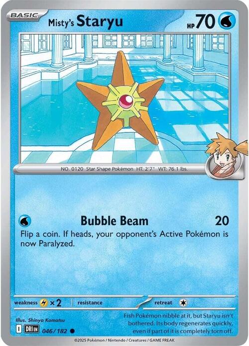 Misty's Staryu Card Front