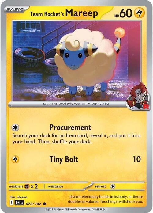 Team Rocket's Mareep Card Front