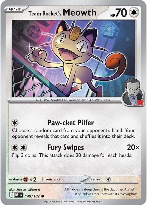 Team Rocket's Meowth Card Front