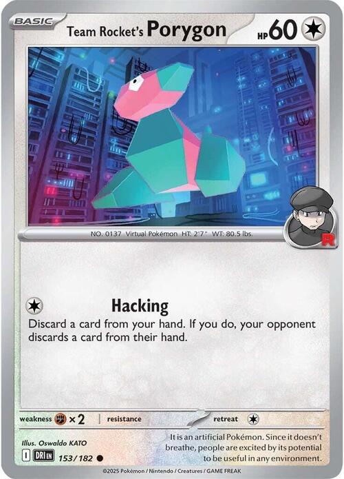 Team Rocket's Porygon Card Front
