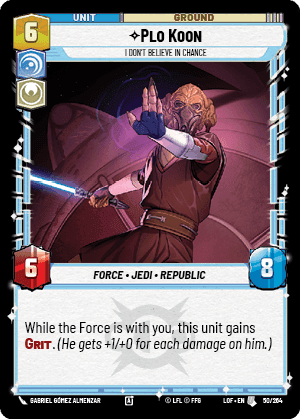 Plo Koon - I Don't Believe in Chance Card Front