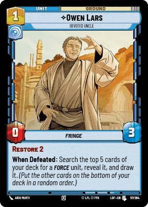 Owen Lars - Devoted Uncle Card Front