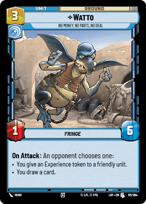 Watto - No Money, No Parts, No Deal Card Front