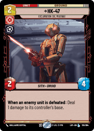 HK-47 - Exclamation: Die, Meatbag! Card Front