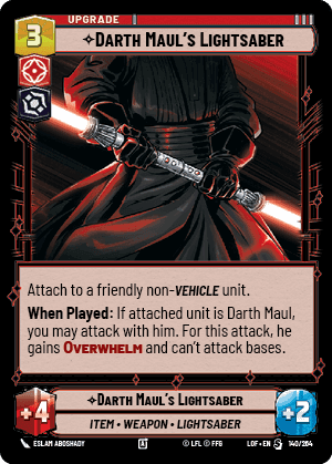 Darth Maul's Lightsaber Card Front