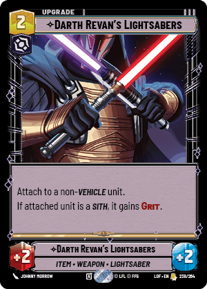 Darth Revan's Lightsabers Card Front