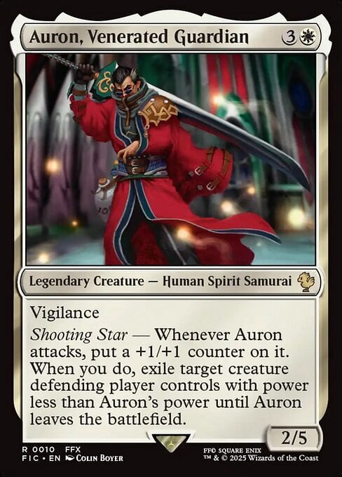 Auron, Venerated Guardian Card Front