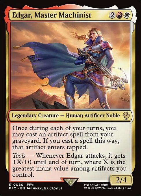 Edgar, Master Machinist Card Front