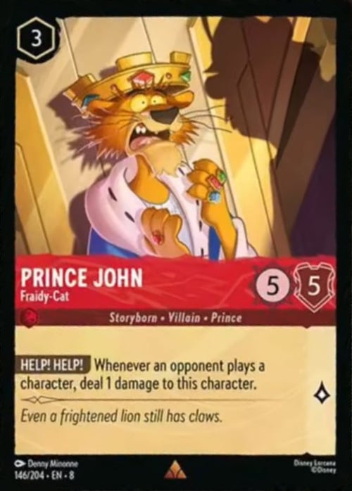 Prince John - Fraidy-Cat Card Front