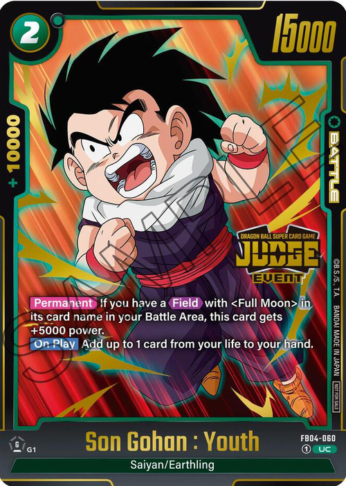 Son Gohan : Youth Card Front