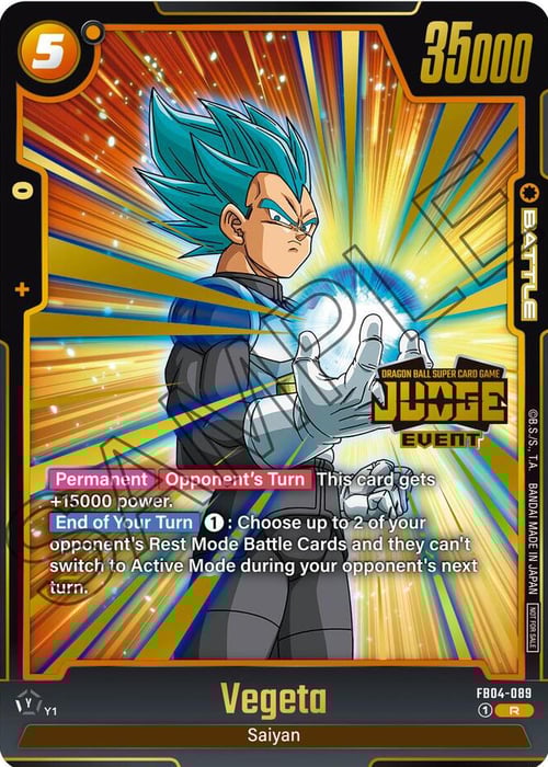 Vegeta Card Front