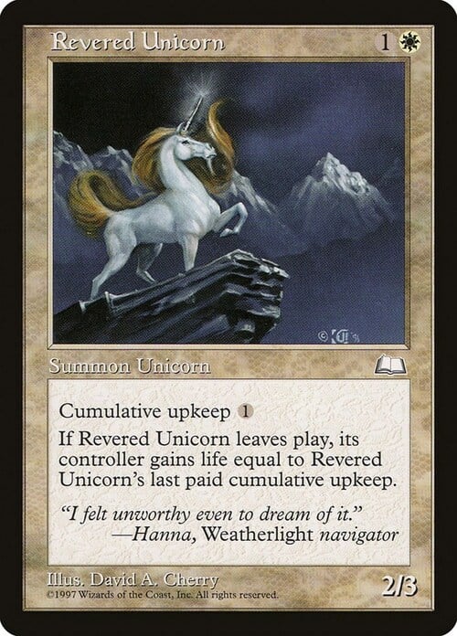 Revered Unicorn Card Front
