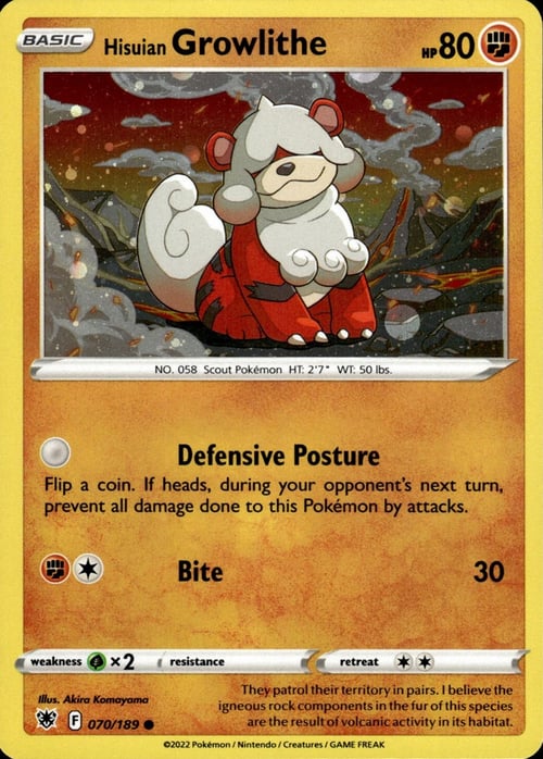 Hisuian Growlithe Card Front