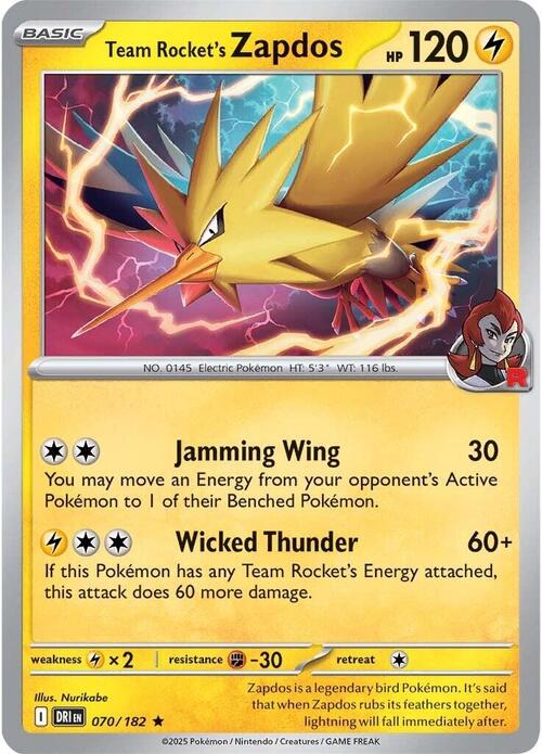 Team Rocket's Zapdos Card Front