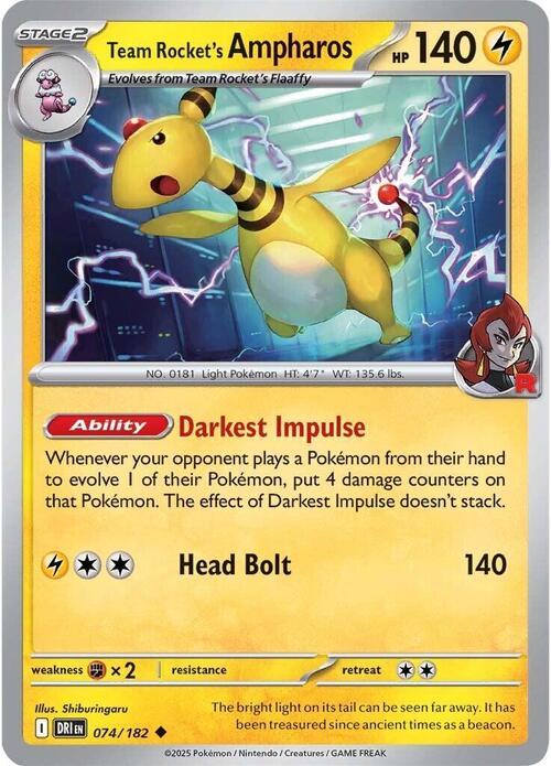 Team Rocket's Ampharos Card Front