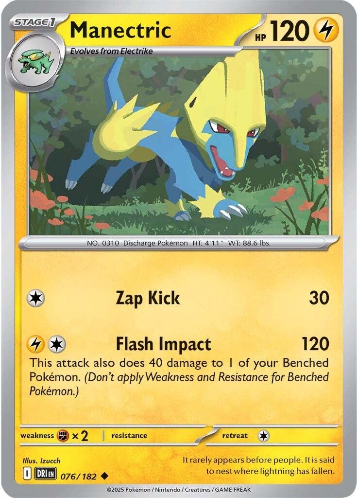 Manectric Card Rising Rivals Manectric (076/182 ) - Destined Rivals | Compare Prices | TCG Scanner