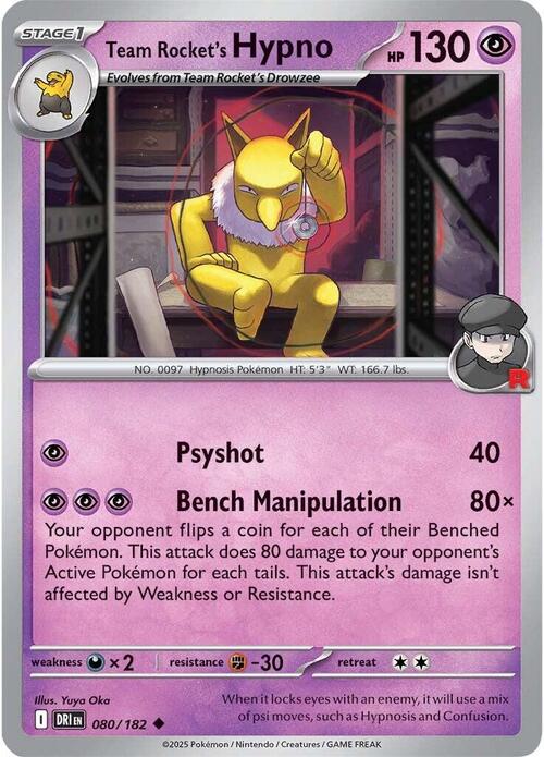 Team Rocket's Hypno Card Front
