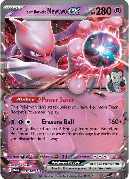 Team Rocket's Mewtwo ex Card Front