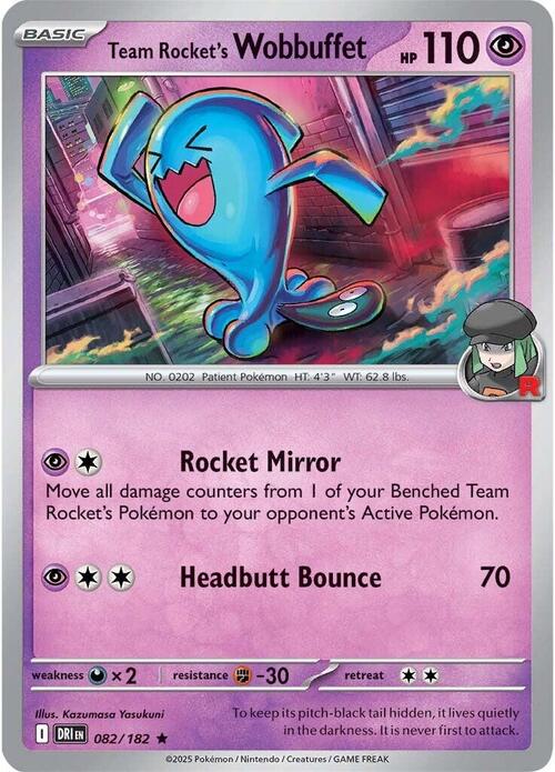 Team Rocket's Wobbuffet Card Front