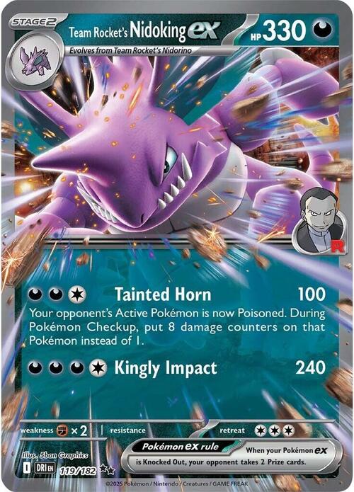 Team Rocket's Nidoking ex Card Front