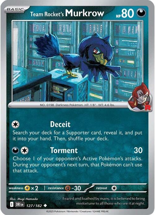 Team Rocket's Murkrow Card Front