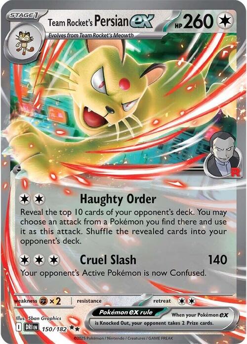 Team Rocket's Persian ex Card Front