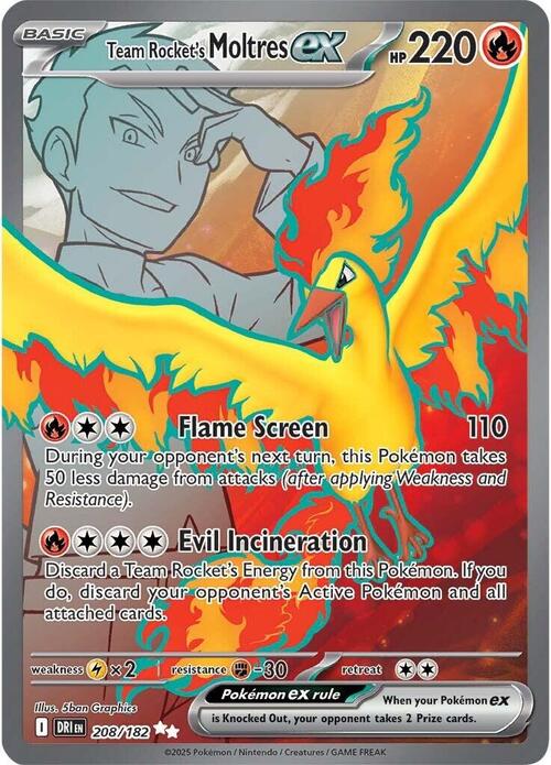 Team Rocket's Moltres ex Card Front