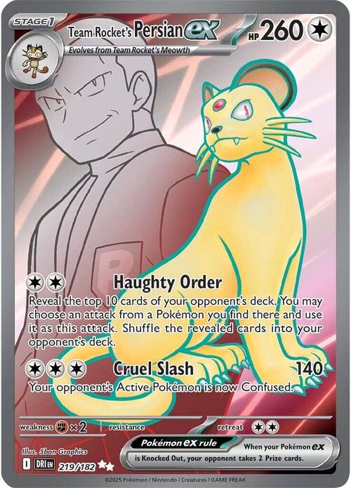 Team Rocket's Persian ex Card Front