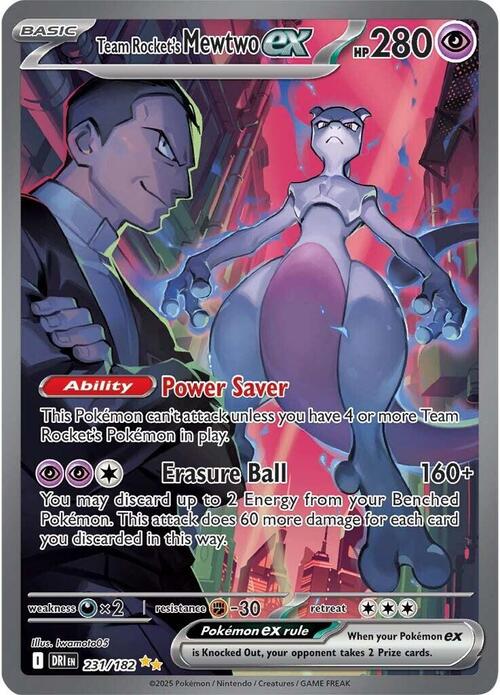Team Rocket‘s Mewtwo EX card 新品 Team Rocket's Mewtwo ex SR 114/098 SV10 Glory of Team Rocket