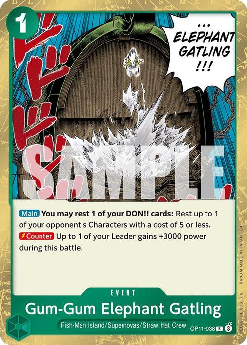 Gum-Gum Elephant Gatling Card Front