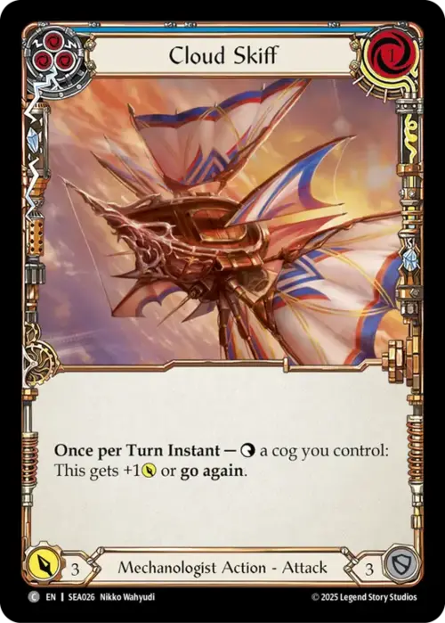 Cloud Skiff - Blue Card Front