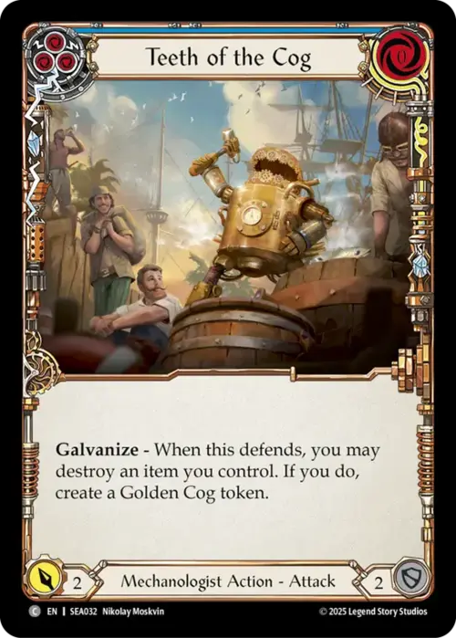 Teeth of the Cog - Blue Card Front