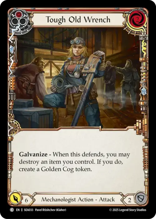 Tough Old Wrench - Red Card Front