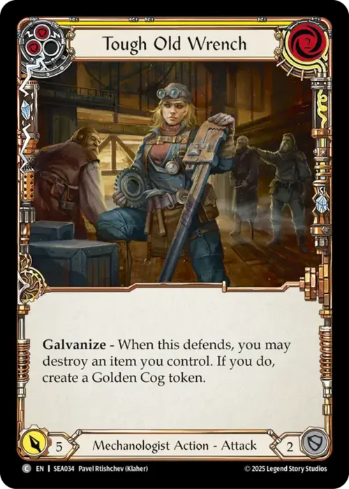 Tough Old Wrench - Yellow Card Front