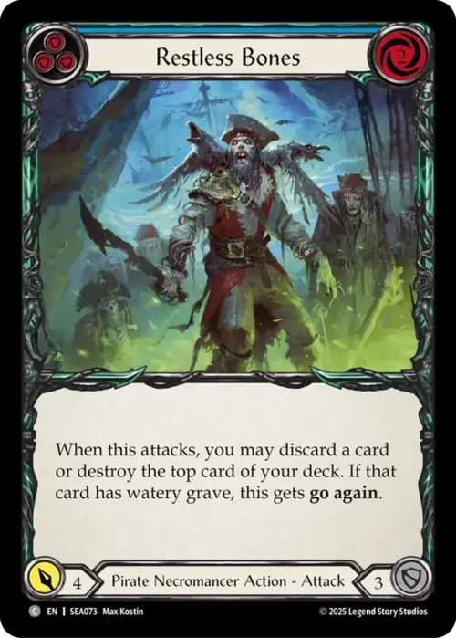 Restless Bones - Blue Card Front