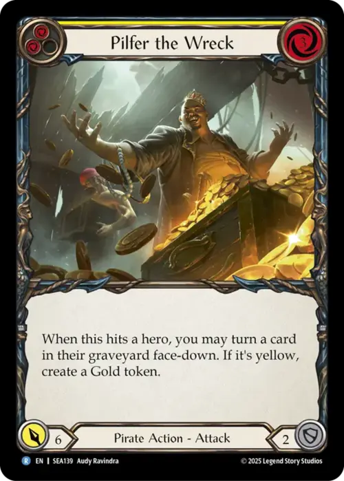Pilfer the Wreck - Yellow Card Front