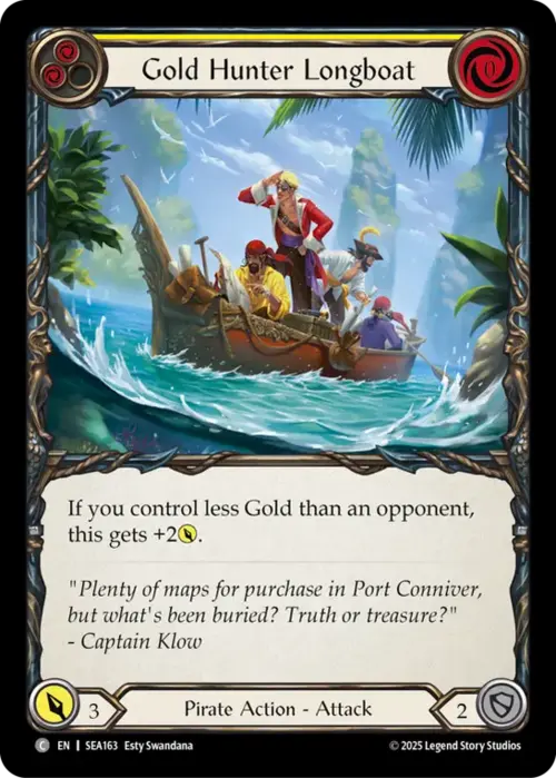 Gold Hunter Longboat Card Front