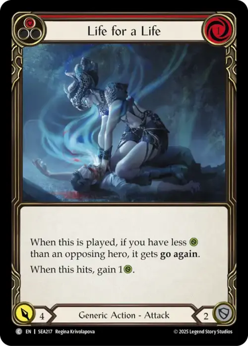 Life for a Life - Red Card Front