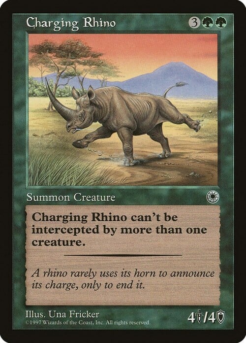 Rinoceronte alla Carica Card Front