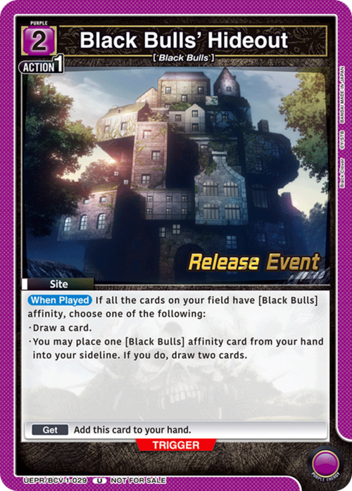 Black Bulls' Hideout Card Front
