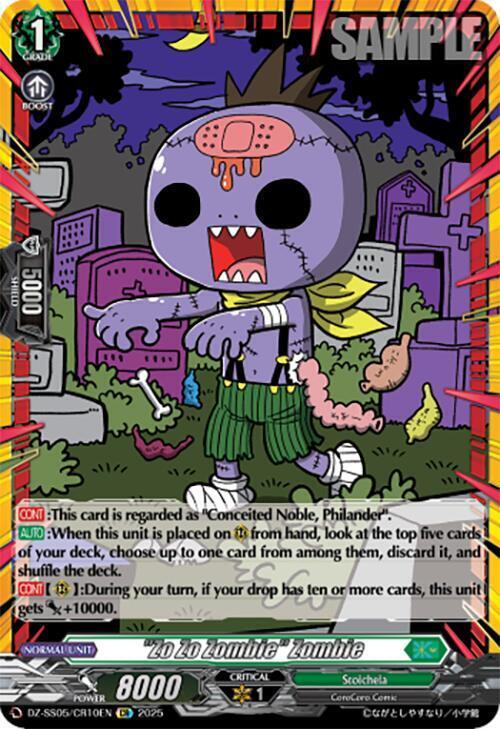 "Zo Zo Zombie" Zombie Card Front