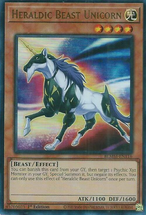Heraldic Beast Unicorn Card Front