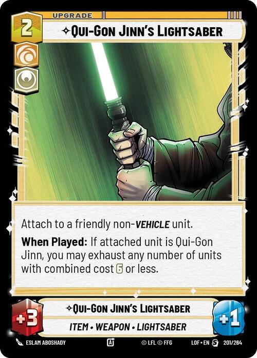 Qui-Gon Jinn's Lightsaber Card Front