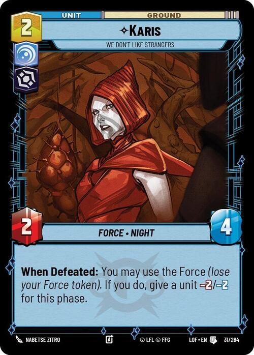 Karis - We Don't Like Strangers Card Front