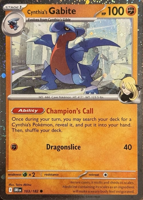 Cynthia's Gabite Card Front